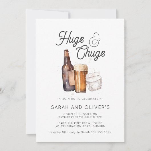 Knuffels en Chuggs Bier & Luiers Koppels Baby show Kaart (Voorkant)