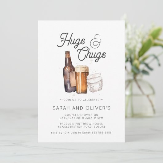 Knuffels en Chuggs Bier & Luiers Koppels Baby show Kaart (Staand voorkant)