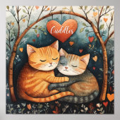 Knuffels en Kat Love Poster Wall Art (Voorkant)