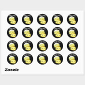 Knuffels en kazen Grappige kaaspen Donker BG Ronde Sticker (Vel)