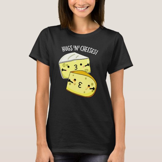Knuffels en kazen Grappige kaaspen Donker BG T-shirt (Voorkant)
