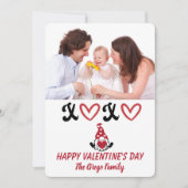 Knuffels en kusjes Familieportret Valentijnsdag Feestdagenkaart (Voorkant)