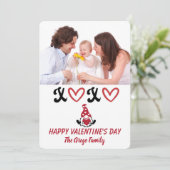 Knuffels en kusjes Familieportret Valentijnsdag Feestdagenkaart (Staand voorkant)