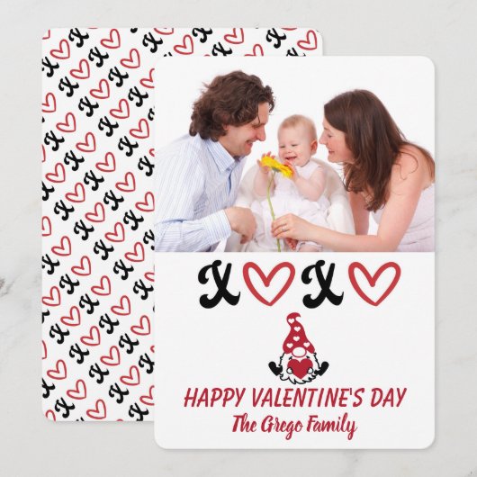 Knuffels en kusjes Familieportret Valentijnsdag Feestdagenkaart (Voorkant / Achterkant)