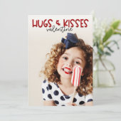 Knuffels en Kusjes Foto Valentijn Feestdagenkaart (Staand voorkant)