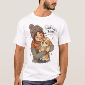 Knuffels en kusjes hond en eigenaar t-shirt (Voorkant)