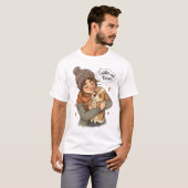 Knuffels en kusjes hond en eigenaar t-shirt (Voorkant volledig)