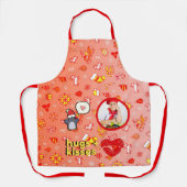 Knuffels en kusjes Kerstmis Schort (Voorkant)