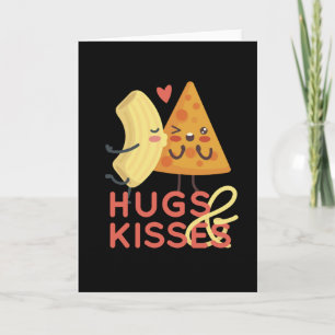 Knuffels En Kusjes Liefde Pizza Banaan Grappig Kaart