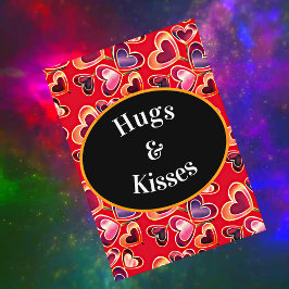 Knuffels en Kusjes Mooie Dubbele Hart Lolly's Feestdagenkaart