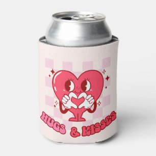 "Knuffels en kusjes" Schattige & Liefdevol Roze Blikjeskoeler
