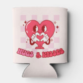 "Knuffels en kusjes" | Schattige & Liefdevol Roze  Blikjeskoeler (Achterkant)