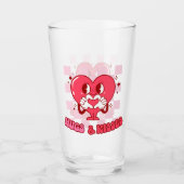 "Knuffels en kusjes" | Schattige & Liefdevol Roze Glas (Voorkant)