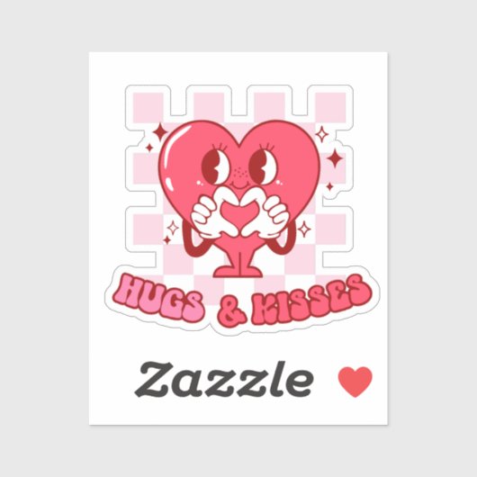 "Knuffels en kusjes" | Schattige & Liefdevol Roze  Sticker (Vel)
