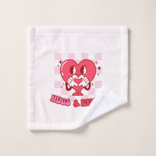 Knuffels en kusjes Schattigee Pink Heart Love Bad Handdoek