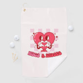 Knuffels en kusjes | Schattigee Pink Heart Love Golfhanddoek (Insitu)