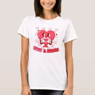 Knuffels en kusjes Schattigee Pink Heart Love T-shirt