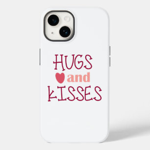 Knuffels en Kusjes Typografie Hart Roze Valentijn Case-Mate iPhone 14 Hoesje