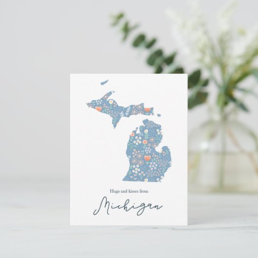 Knuffels en Kusjes uit Michigan Feestdagenkaart (Staand voorkant)