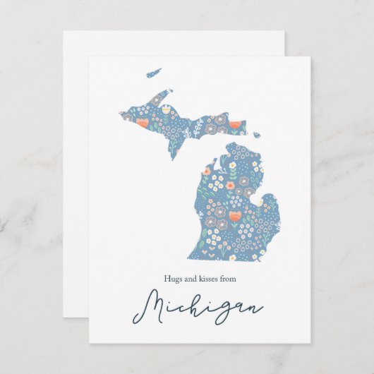 Knuffels en Kusjes uit Michigan Feestdagenkaart (Voorkant / Achterkant)
