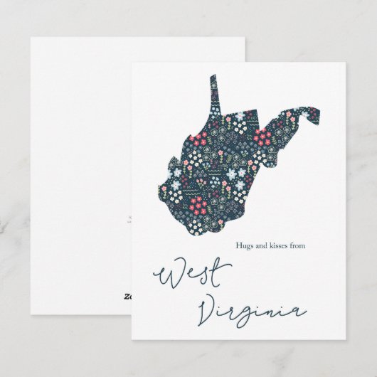 Knuffels en kusjes uit West Virginia Feestdagenkaart (Voorkant / Achterkant)
