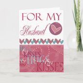 Knuffels en kusjes Valentijn voor man Feestdagen Kaart (Voorkant)