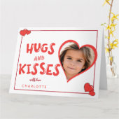 Knuffels en kusjes Valentijnsdag aangepaste foto Kaart (Gele Bloem)