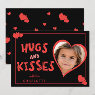 Knuffels en kusjes Valentijnsdag aangepaste foto Notitiekaartje