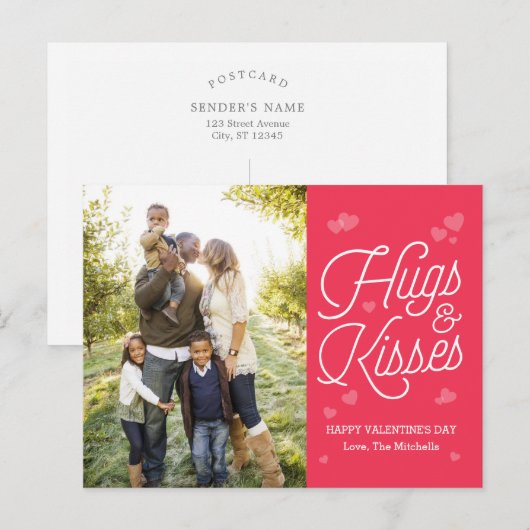 Knuffels en kusjes Valentijnsdag Briefkaart (Voorkant / Achterkant)