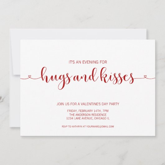 Knuffels en Kusjes Valentijnsdag Party Kaart (Voorkant)