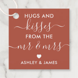 Knuffels en kusjes van de heer en mevrouw Terracot Bedankjes Labels