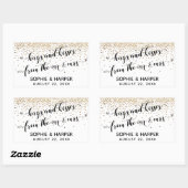 Knuffels en Kusjes van de Mr & Mrs Gold Confetti Rechthoekige Sticker (Vel)