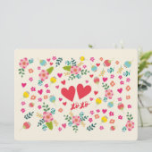 Knuffels en kussen Bloemen en harten (Staand voorkant)