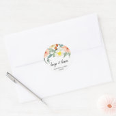 Knuffels en kussen Bloemen Meisje Elegant Baby sho Ronde Sticker (Envelop)