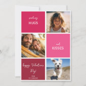 Knuffels en kussen drie foto's Valentijnsdag Feestdagenkaart (Voorkant)