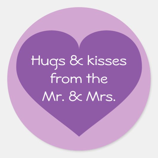 Knuffels en kussen Paarse hart Ronde Sticker (Voorkant)