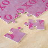 Knuffels en kussen roze XO XO Legpuzzel (Zijkant)