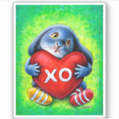 Knuffels en kussen Sticker Schattige Benny Blue Bu (Voorkant)
