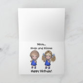 Knuffels en kussen tweeling gelukkige verjaardag kaart (Binnen)