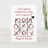 Knuffels en kussen Valentijn-Tic Tac Toe Feestdagen Kaart (Voorkant)