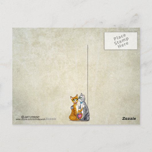 Knuffels en kussen voor lieverd briefkaart (Achterkant)