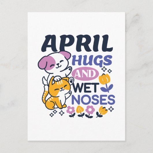 Knuffels en natte neuzen - Schattigee honden- en k Briefkaart (Voorkant)