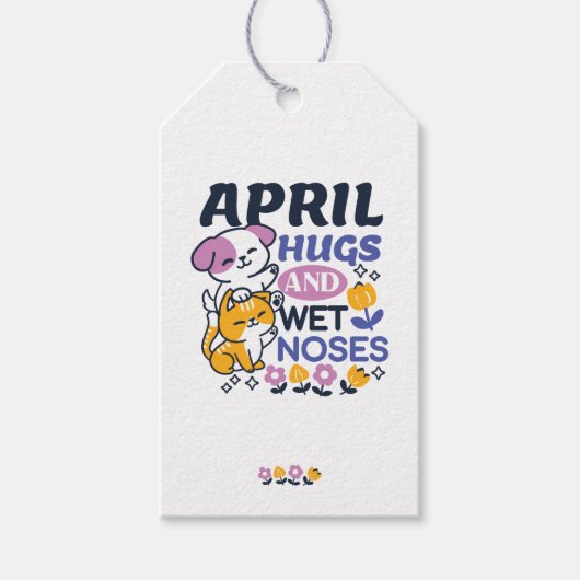 Knuffels en natte neuzen - Schattigee honden- en k Cadeaulabel (Voorkant)