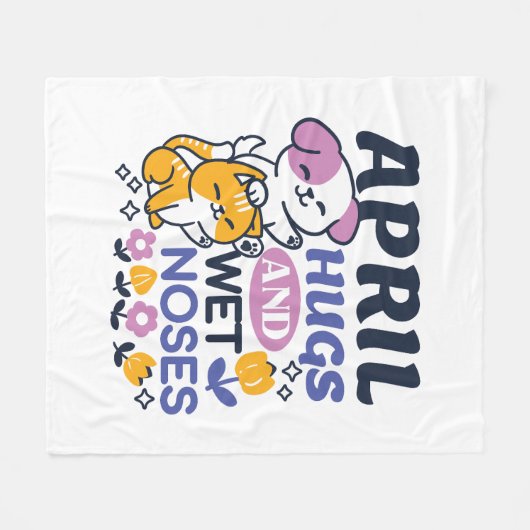 Knuffels en natte neuzen - Schattigee honden- en k Fleece Deken (Voorkant (Horizontaal))