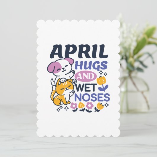 Knuffels en natte neuzen - Schattigee honden- en k Kaart (Staand voorkant)