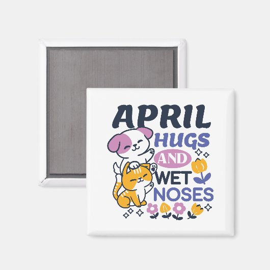 Knuffels en natte neuzen - Schattigee honden- en k Magneet (Voorkant / Achterkant)