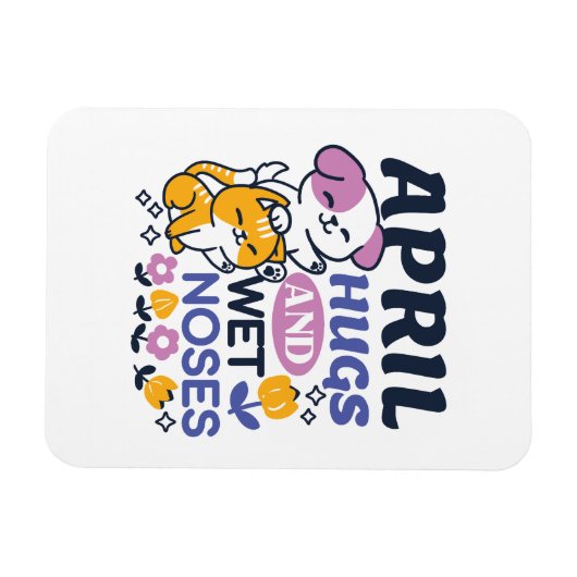 Knuffels en natte neuzen - Schattigee honden- en k Magneet (Horizontaal)