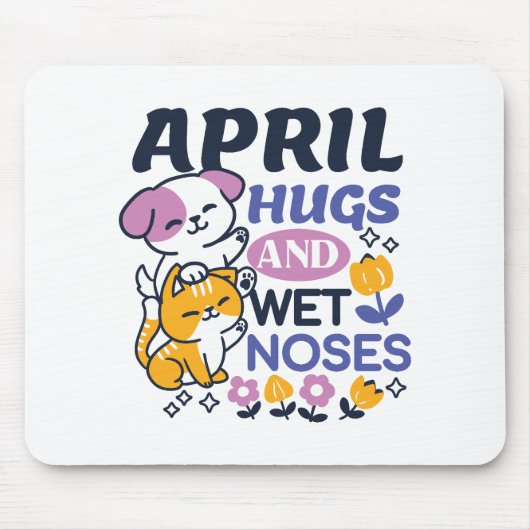 Knuffels en natte neuzen - Schattigee honden- en k Muismat (Voorkant)