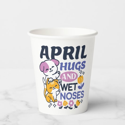 Knuffels en natte neuzen - Schattigee honden- en k Papieren Bekers (Achterkant)