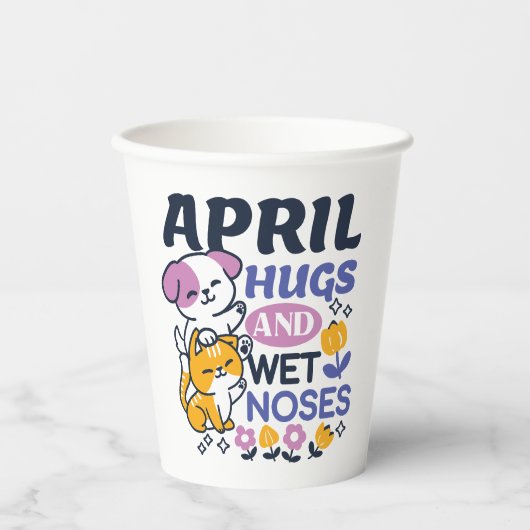 Knuffels en natte neuzen - Schattigee honden- en k Papieren Bekers (Voorkant)